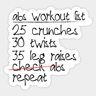 Abs Workout List Sticker